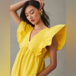 NWT Maeve Flutter-Sleeve Midi Dress